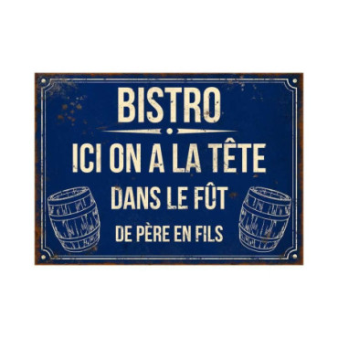 Plaque Bistro ici on a la tête 21*15