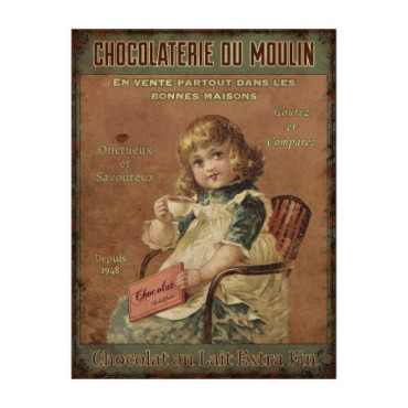 Plaque Chocolaterie du moulin 25x33