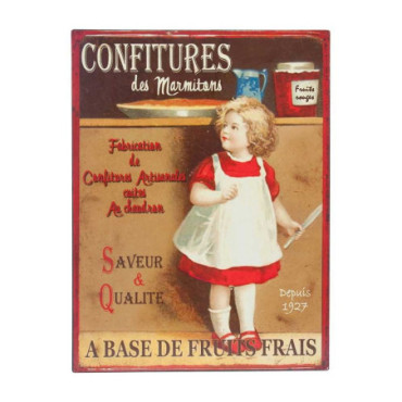 Plaque Confitures des Marmitons 25*33 Fer+papier