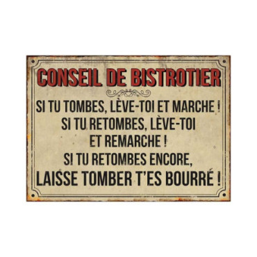 Plaque Conseil de Bistrotier 21 x 15 cm