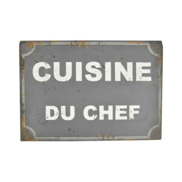 Plaque cuisine du chef bleue 30*21 Fer+papier