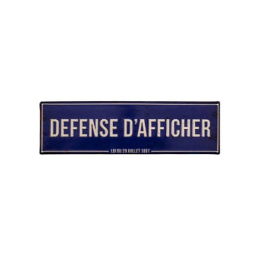 Plaque Defense d'afficher 50 x 15 embossée