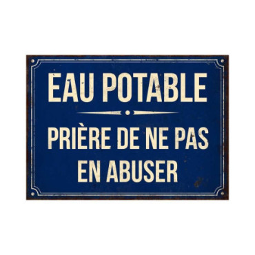 Plaque Eau potable 21*15