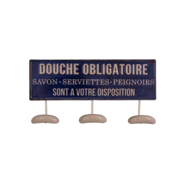 Plaque embossée Douche obligatoire 50 x 15 cm