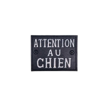 Plaque fonte Attention au chien