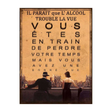 Plaque Il parait que l'alcool 25 x 33 cm