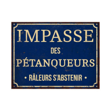 Plaque Impasse des pétanqueurs 33 x 25