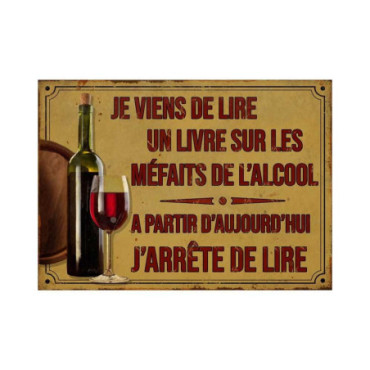 Plaque Je viens de lire 21*15