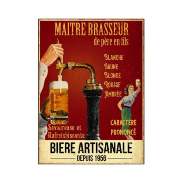 Plaque Maître brasseur 25 x 33 cm