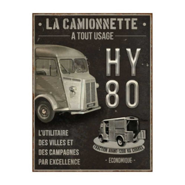 Plaque métal Camionnette 33 x 25 cm