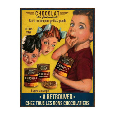 Plaque métal Chocolat à tartiner 50 x 38 cm