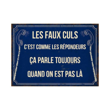 Plaque métal FAUX culs 21 x 15 cm