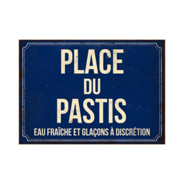 Plaque métal Place Pastis 21 x 15 cm