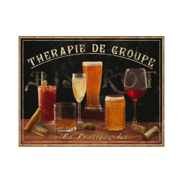 Plaque métal Thérapie 33 x 25 cm