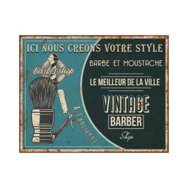 Plaque métal Vintage barber 22 x 28 cm