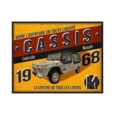 Plaque métal Voiture 1968 22 x 28 cm