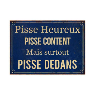 Plaque Pisse heureux 21 x 15