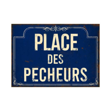 Plaque PLACE DES PECHEURS 21 x 15 cm