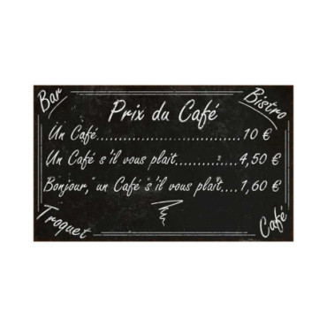 Plaque Prix café