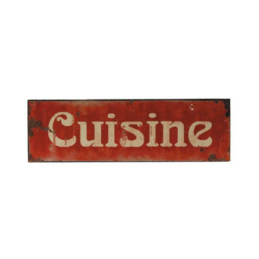 Plaque publicitaire cuisine rouge antique