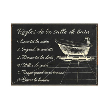 Plaque Règles salle de bains 21*15