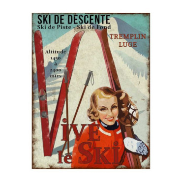 Plaque Ski de descente 25x33