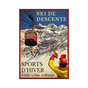 Plaque Ski de descente 28 x 22 cm