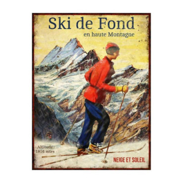 Plaque Ski de fond 25x33