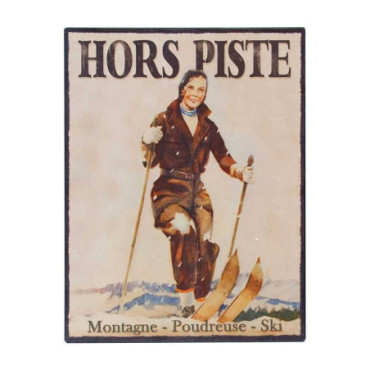 Plaque skieuse hors piste 25*33