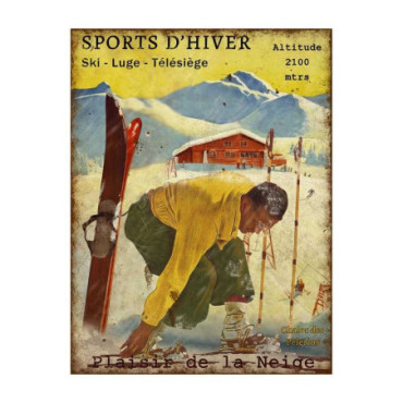 Plaque Sports d'hiver 25x33