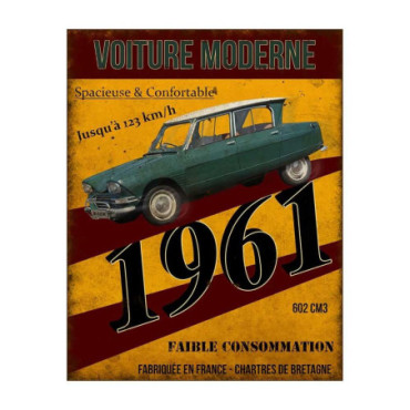 Plaque voiture 1961 22*28