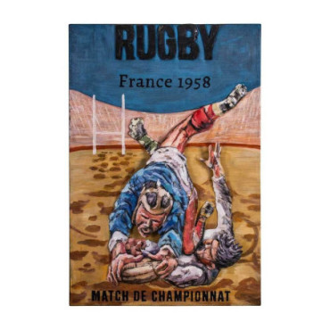 Tableau Rugby France 1958 60 x 40