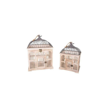 Cages rectangulaires couleur crème /zinc x2