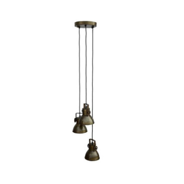 Suspension triple en laiton H:135cm