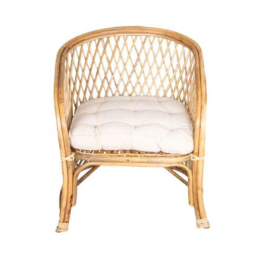 Fauteuil osier avec coussin