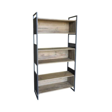 Bibliothèque Metal/Bois 3 casiers L100 X H200 X P40