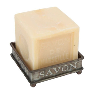 Porte savon zinc carré sur pieds