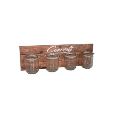 Range couverts avec 4 pots verre