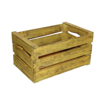 Caisse en bois jaune