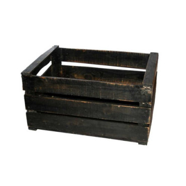 Caisse en bois noire