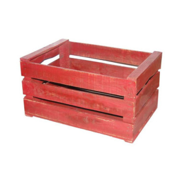 Caisse en bois rouge