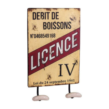 Plaque avec patères Licence IV 21 x 30 cm