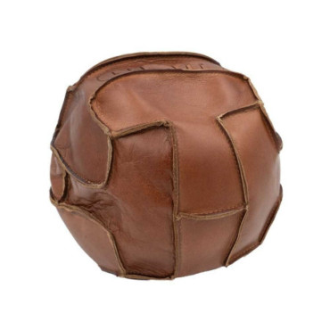 Ballon de foot cuir couleur dark brown