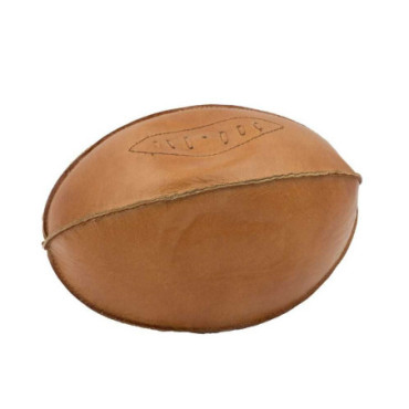 Ballon de rugby cuir couleur cognac