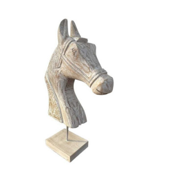 Tête de cheval blanchie H:52cm