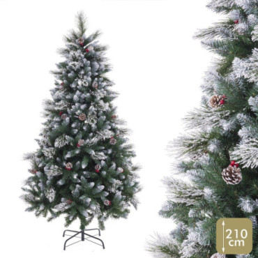 Arbre Mixte 1029 Branches Houx Neige Pvc 210cm