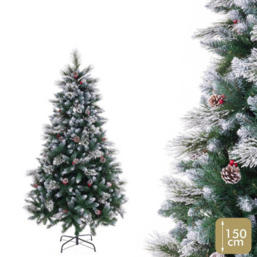 Arbre Mixte 450 Branches Houx Neige Pvc 150cm