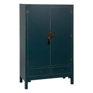 Armoire Bleu Bois Oriente 100x45x160cm