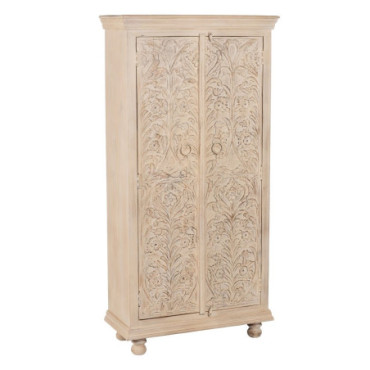 Armoire Beige Bois De Manguier 90x40x180cm