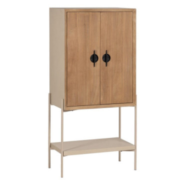 Armoire Blanc - Naturel Bois - Métal Aiko 70x40x172cm